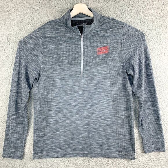 Under Armour Maryland Terrapins Jacket Mens Large Gray Fitted Heatgear Terps Run - Picture 1 of 9